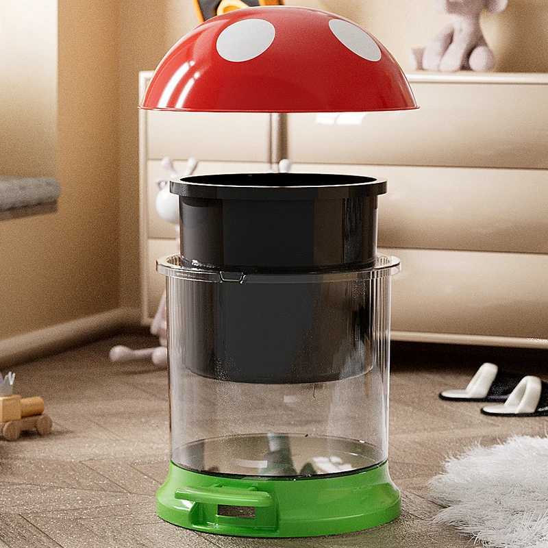 1 Pack Large Capacity Trash Can With Lid Foot Pedal Paper Basket Storage Bin Living Room Bedroom Office Bathroom PP C251120