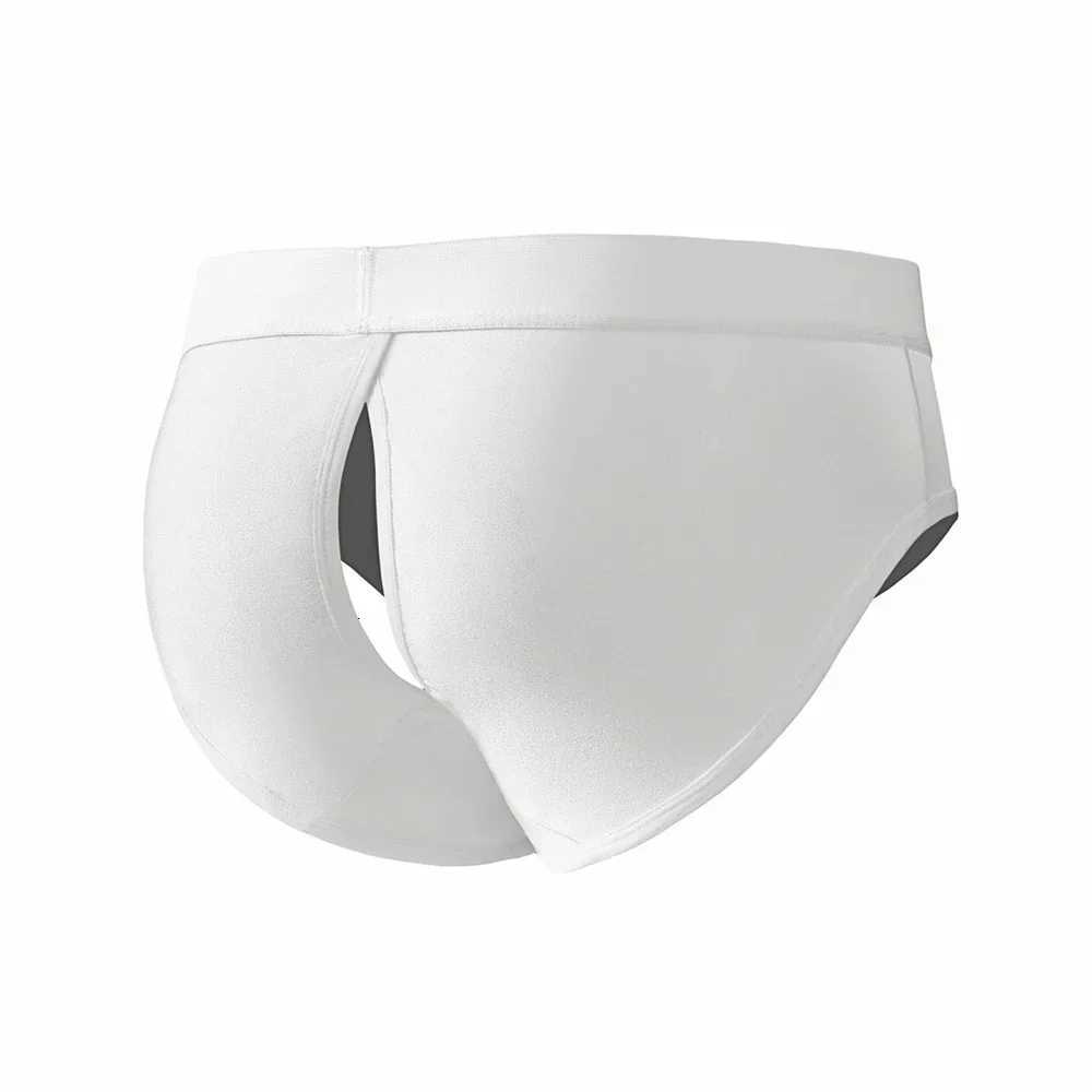 Sexy Men Underwear Brief with Reinforced Crotch for Men Women Couples Role Play Gay Underwear Penis Hole Backless Open BackW251120
