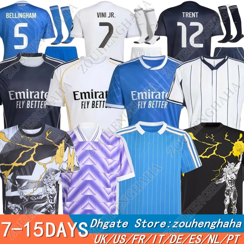 S-4XL Camiseta Reals madridsoccer jersey 2025 2026 BELLINGHAM MBAPPE US TRENT VALVERDE VINI JR realmadrid Children Men kids football Jersey shirts Kit Fan Player