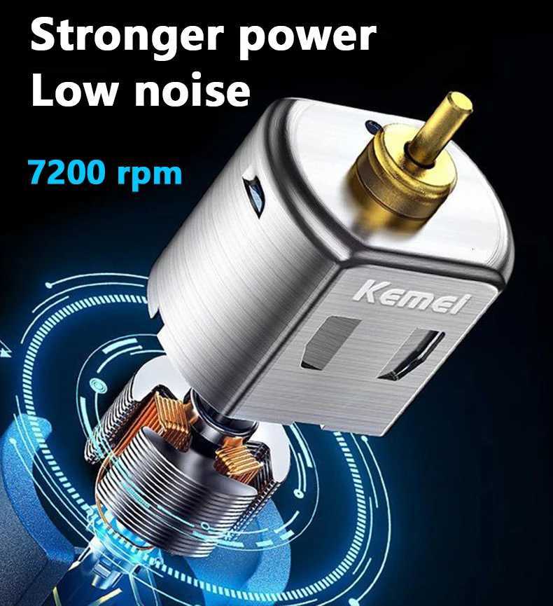 Kemei Professional Hair Clipper For Men Adjustable Cordless Electric Hair Trimmer Rechargeable Hair Cutting Machine LithiumT251120