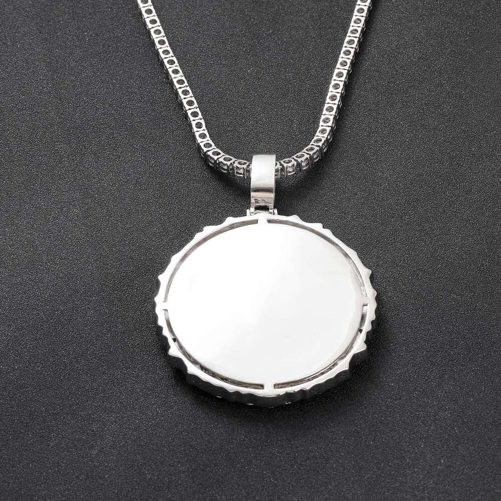 Luxury designer round cake Ice Out vvs Moissanite Necklace Men Women's Pendant 4mm Tennis necklace Pendant Free shipping