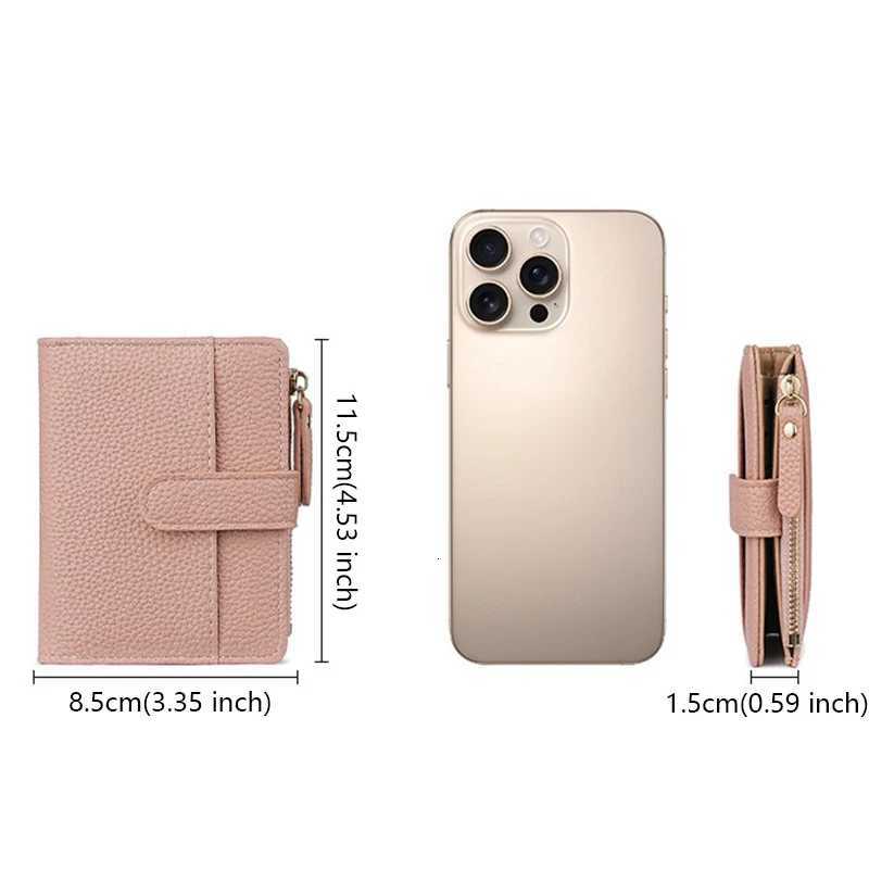 Fashion Womens Purses PU Leather Short Billfold Card Holder Wallets Handbags for Women Bags with Zip Coin Pocket Lychee PatternW251120