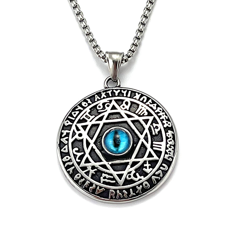 New retro stainless steel evil eye with personality men y2k necklaces moissanite chain designer necklace designer necklace for woman jewelry diamond c - view 5
