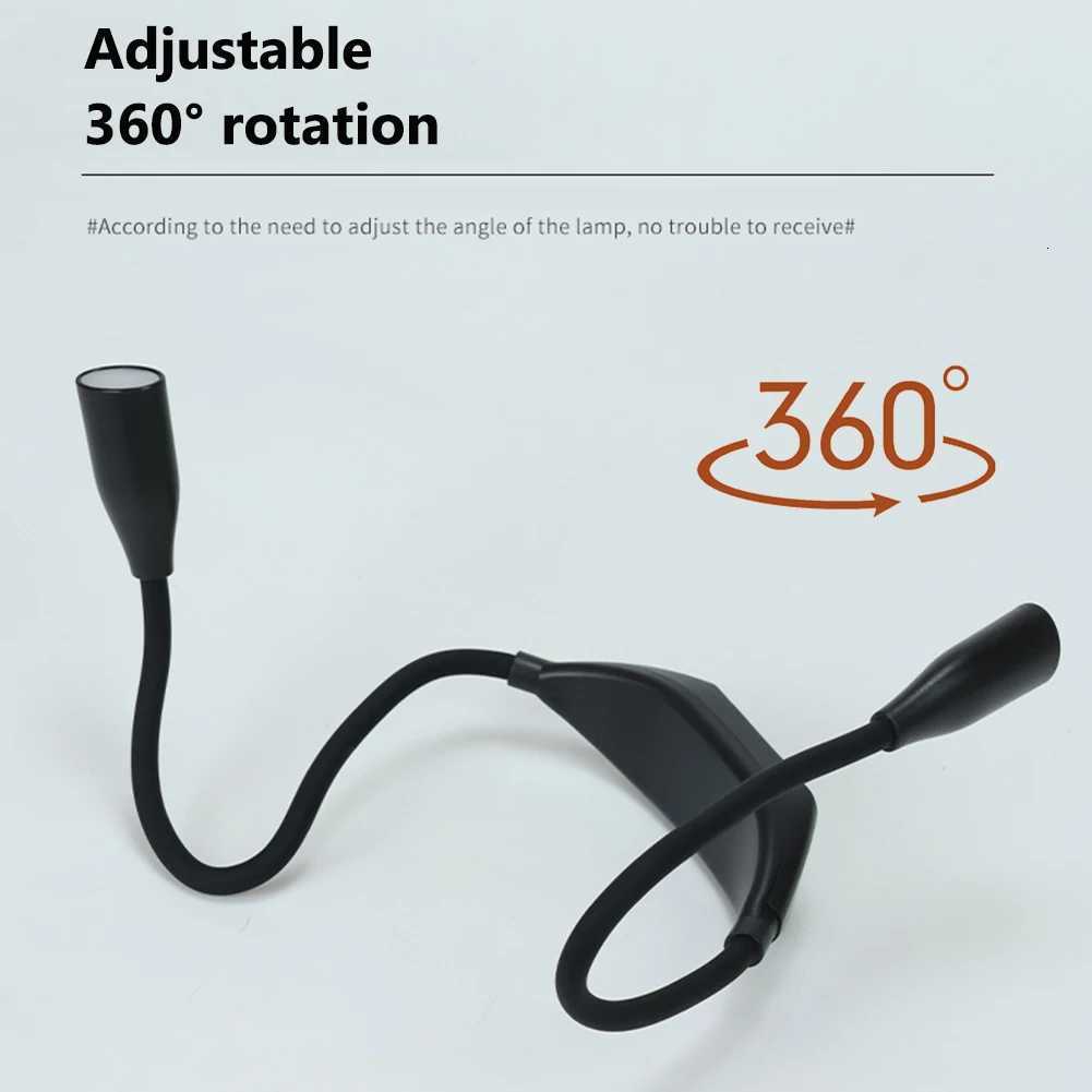 Book Light Bendable Arms Reading Lamp Adjustable Brightness LED Night Light Hands Free Flashlight for Reading Crafting Knitting M251120