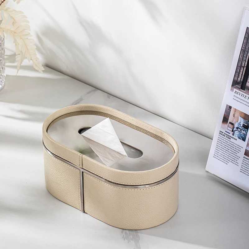 Luxury Stainless Steel Leather Tissue Box Minimst Coffee Table Organizer for Living Room Premium Home Decor Accessories C251120