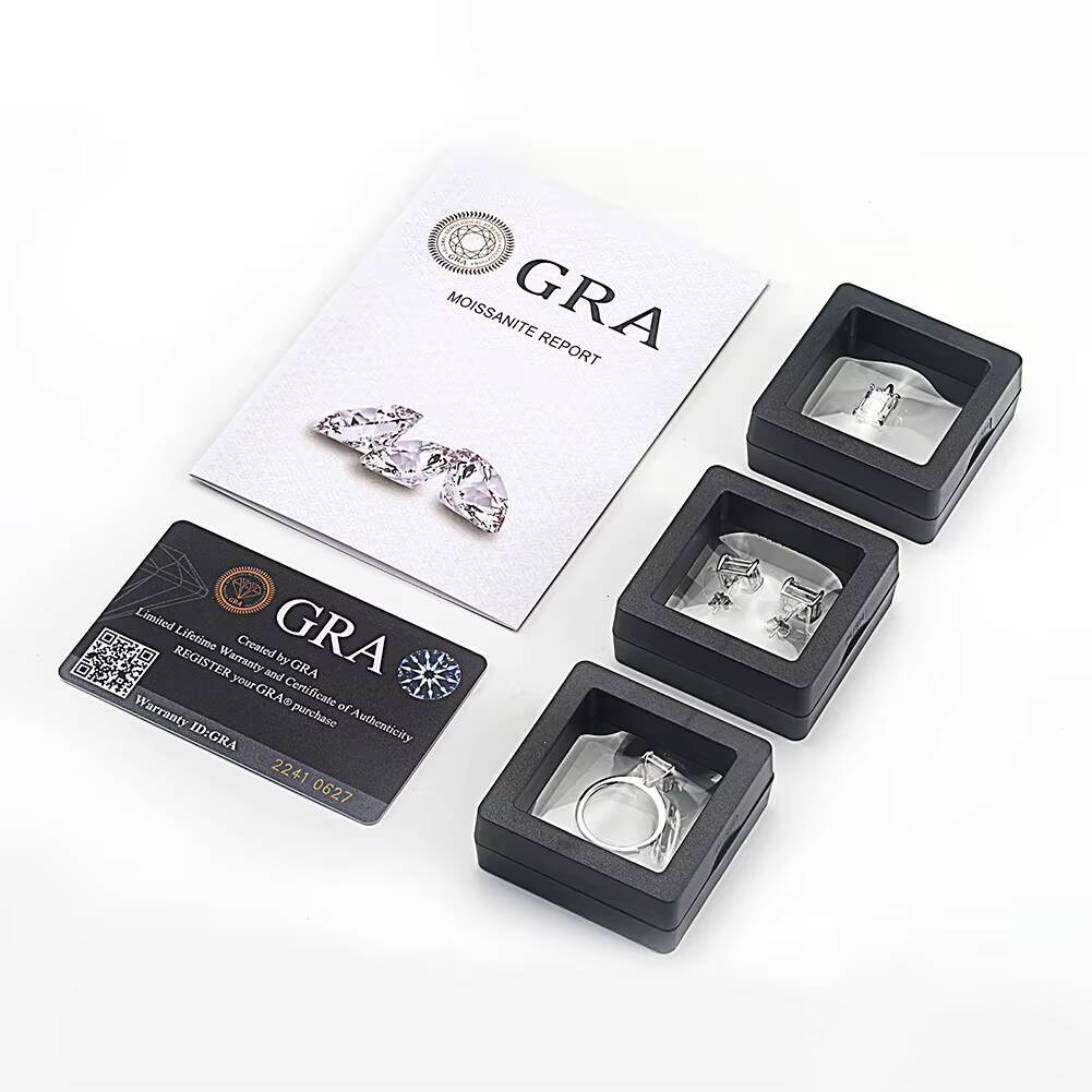 BSMOE06 RINNTIN Emerald Radiant Cut Moissanite Earrings 925 Sterling Silver 14k Gold Plated Moissanite Earrings for Women Men