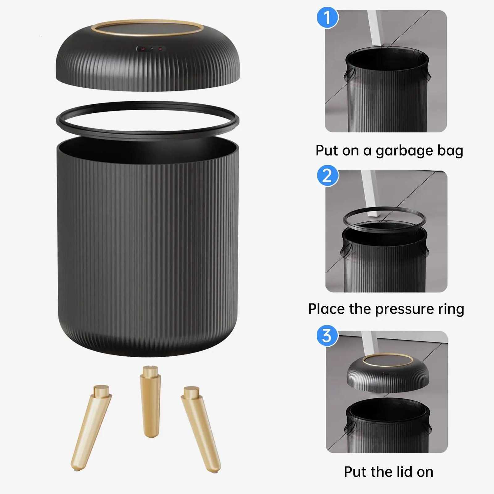 2025 New Smart Dustbin with Lid Automatic Sensor Kitchen Trash Bin Electric Garbage Bin for Kitchen/Bedroom/Living Room/Office C251120