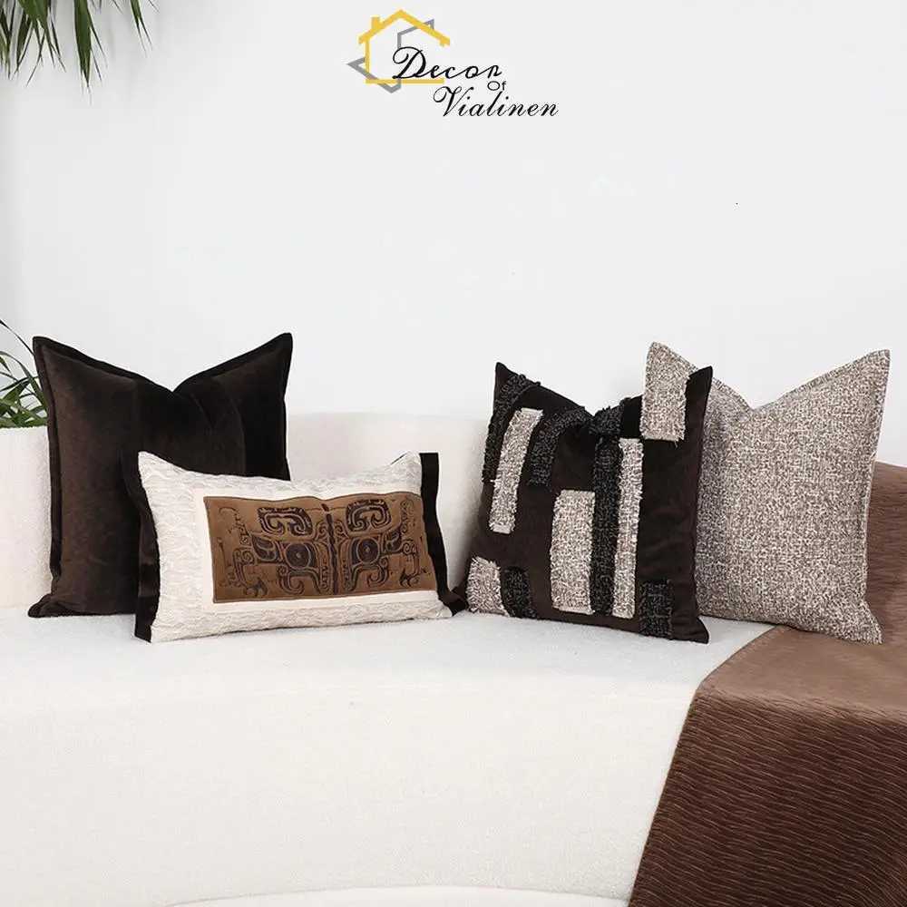 Pillow Case Luxury Chenille Cushion Cover Arabic Pattern Case for Sofa Home Decor Living Room Decor C251120