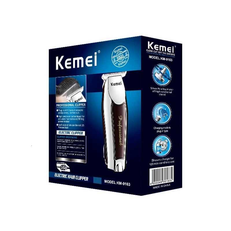 Kemei KM-9163 USB Rechargeable Professional Men Hair Trimmer Electric Low Noise Cordless Haircut MachineT251120