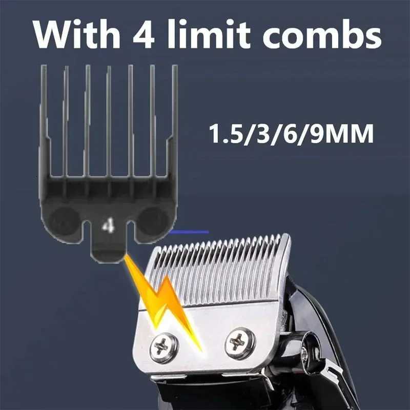Kemei PG1990A Rechargeable Hair Clipper or Limit Combs Professional Cordless Men Hair Trimmer Mens Hair Cutting Machine BarberT251120