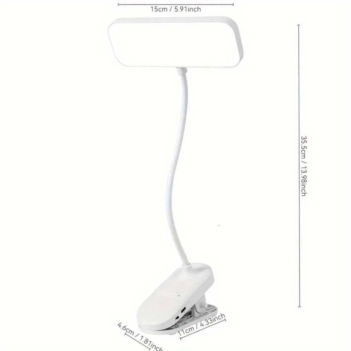 Clamp desk lamp dormitory home reading lamp desk LED rechargeable and plug-in dual-purpose desk lamp bedroom bedside lamp M251120