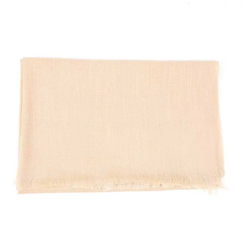 K451 Spring and summer new silk scarf women's fashion sun protection sunshade solid color bamboo cotton neck scarf