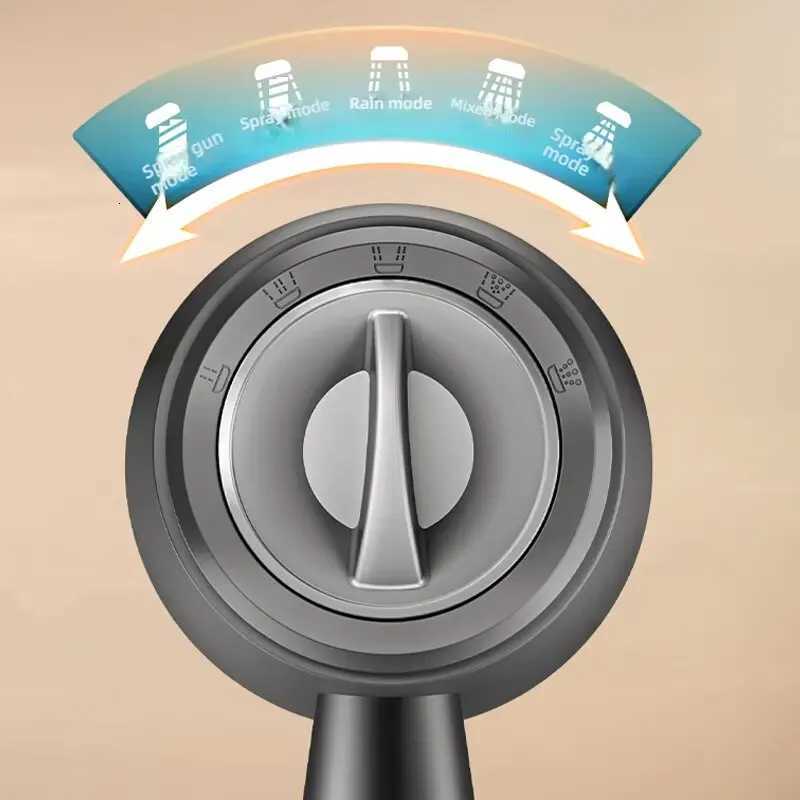 New High Pressure Water Saving Filter Shower Head 5 Modes Handheld Shower Head One Button Stop Bathroom Accessories SetM251120