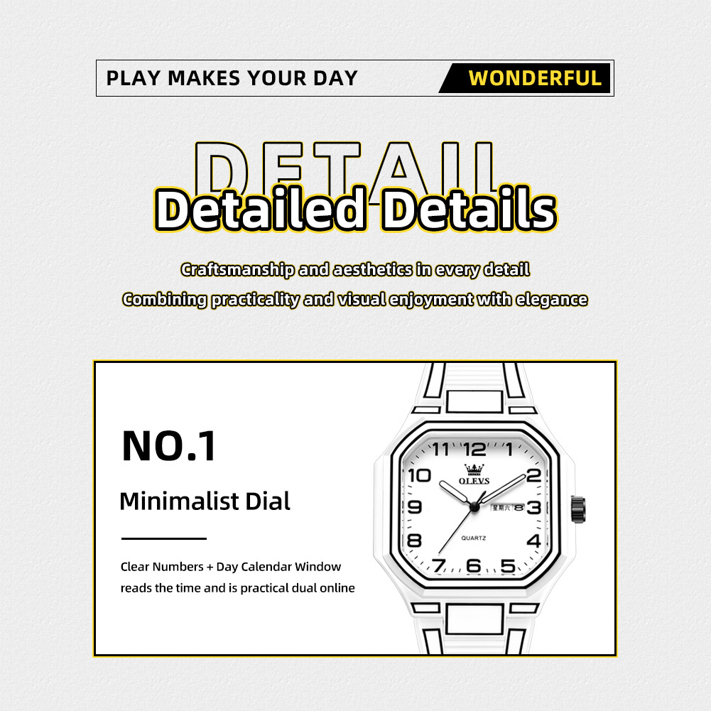 OLEVS Designer Men's Watches Silicone Straps Double Calendar Quartz Watches Luminous Men's Watches Luxury Watches Free Delivery And Wholesal