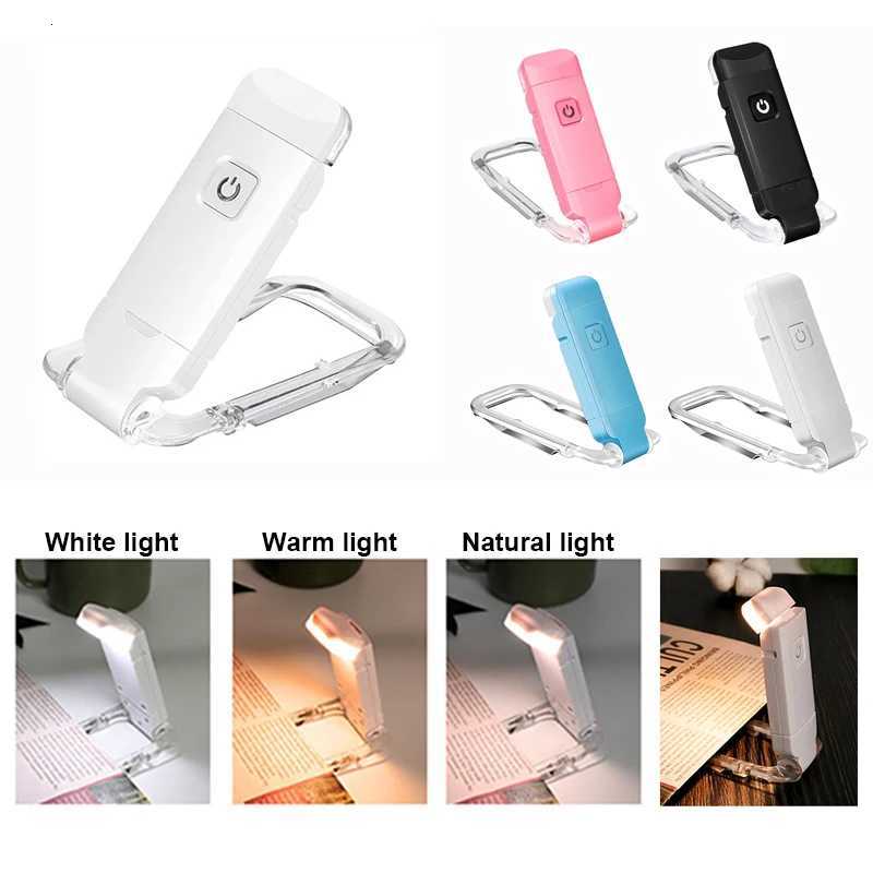 LED USB Rechargeable Book Reading Light Brightness Adjustable Eye Protection Clip Book Light Portable Bookmark Read Light M251120