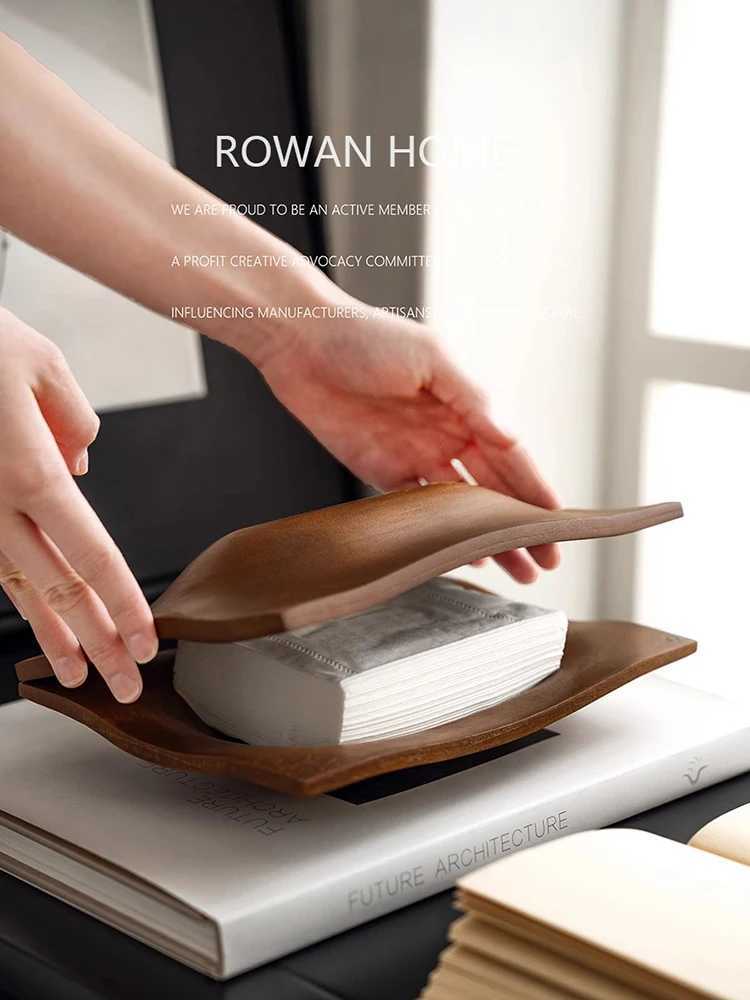 Walnut Wood Tissue Boxes Cover Tissue Holder Napkin Case for Home Decoration Hotel Restaurant Light Luxury Scandinavian Style C251120
