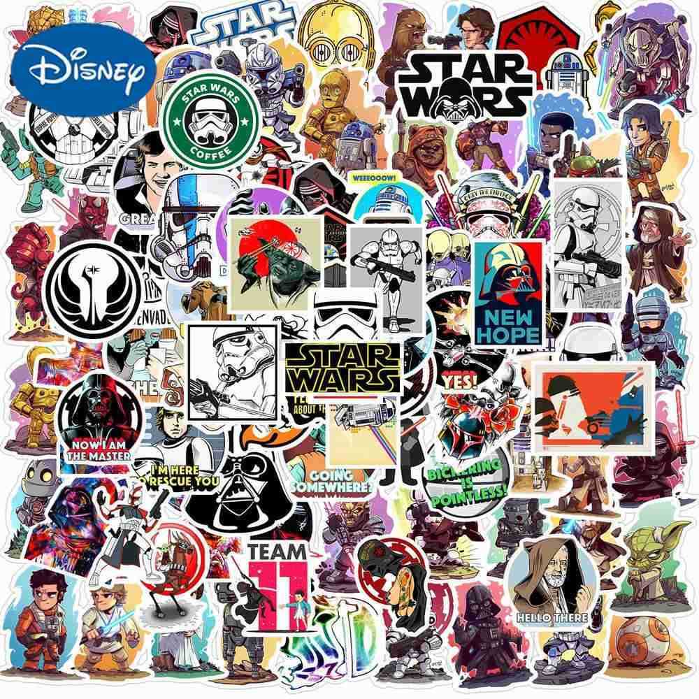 Disney sticker 50/100 Disney Cool Star Wars Cartoon Stickers DIY Diary Laptop Luggage Skateboard Graffiti Stickers Childrens Toys Fun Y2504020