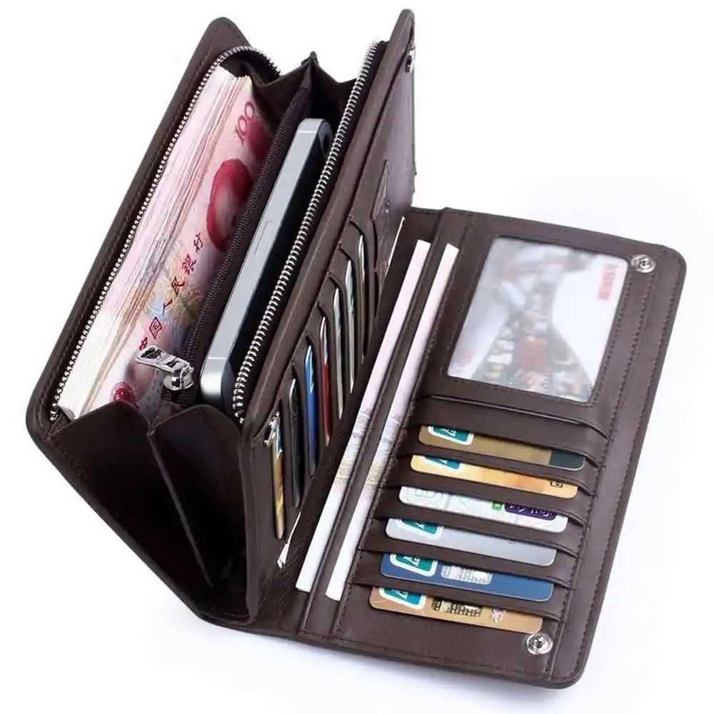 Fashion Leather Wallet Checkbook Card Holder Bag Mens Bifold Business Bag Coin Bag PurseW251120