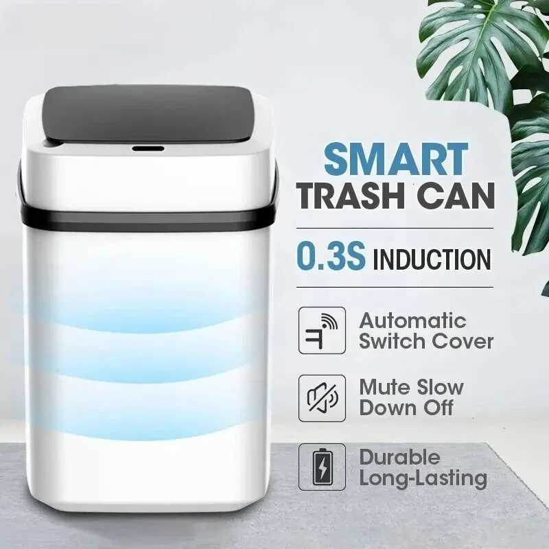 Bin 13L Bathroom Touch In The Toilet Garbage Bucket Waste Bins Dustbin Smart Trash Can Kitchen C251120