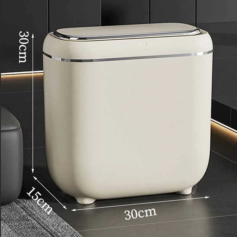Trash Can Smart Waterproof Auto Sensing Uncovered Trash Can Space Saving Narrow Gap Version Bathroom Kitchen Household Items C251120