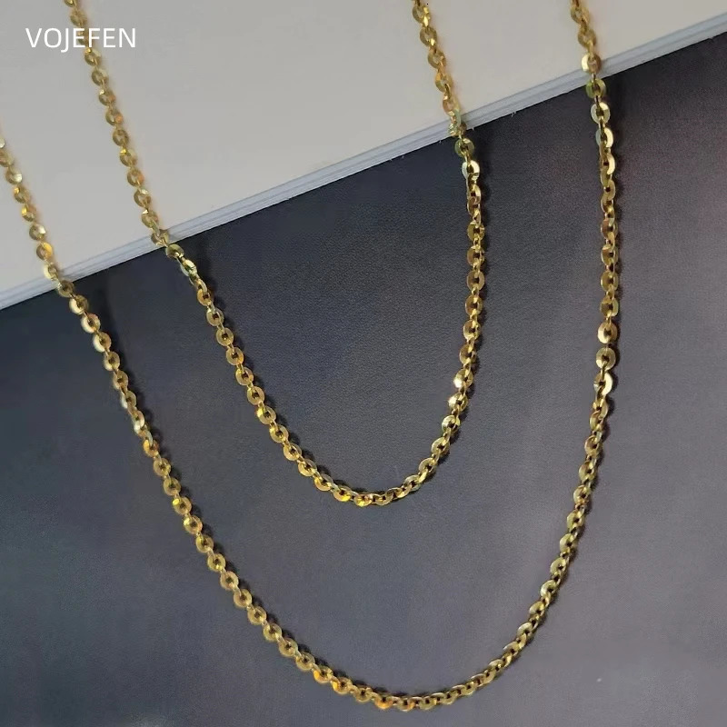 VOJEFEN 18K Real Gold Chains Necklace Womens Luxury Designer Jewelry AU750 O Chain Certificate 250420 - view 5