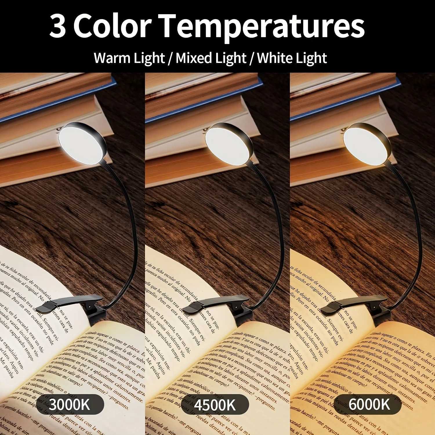 1/2/4pcs Circular book holder lamp 31 lamps USB charging version reading lamp with 3 color temperatures variable dimming M251120