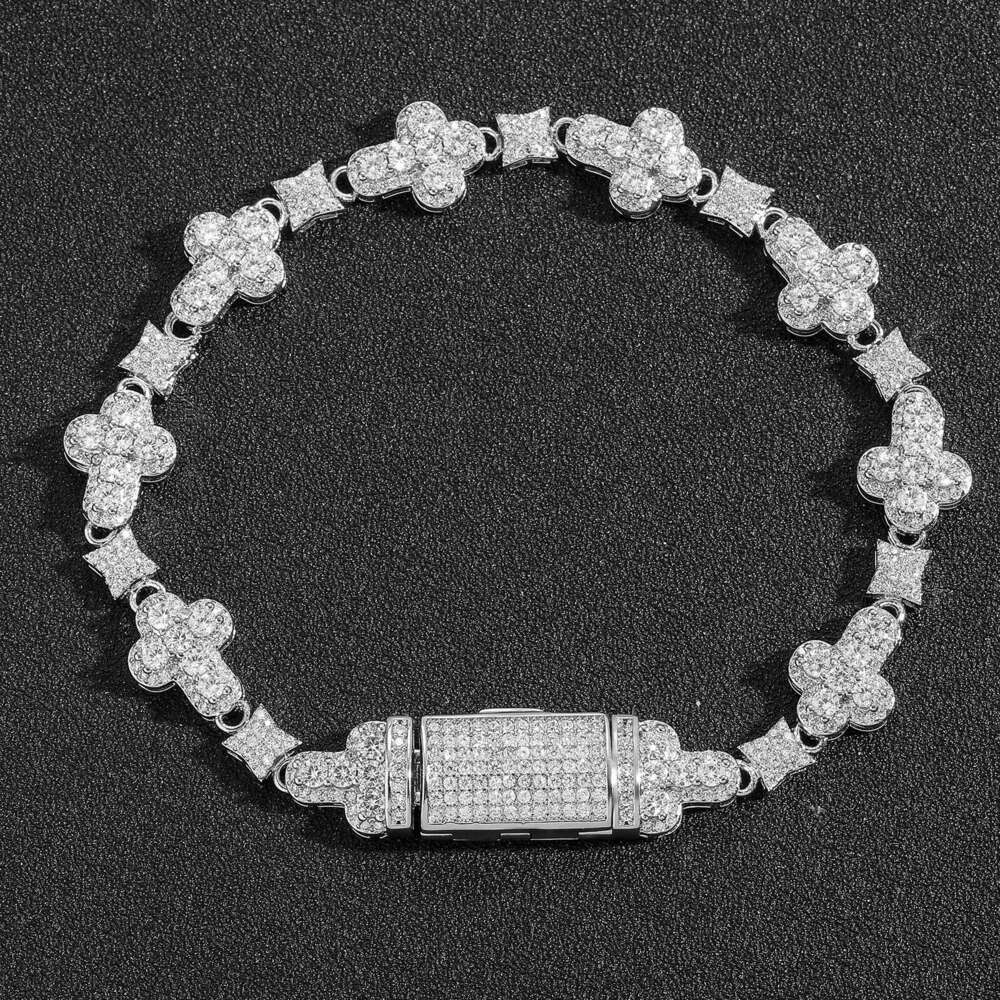 Luxury Hip hop 10mm cross Ice out VVS Moissanite bracelet for men, women, fashion Free delivery