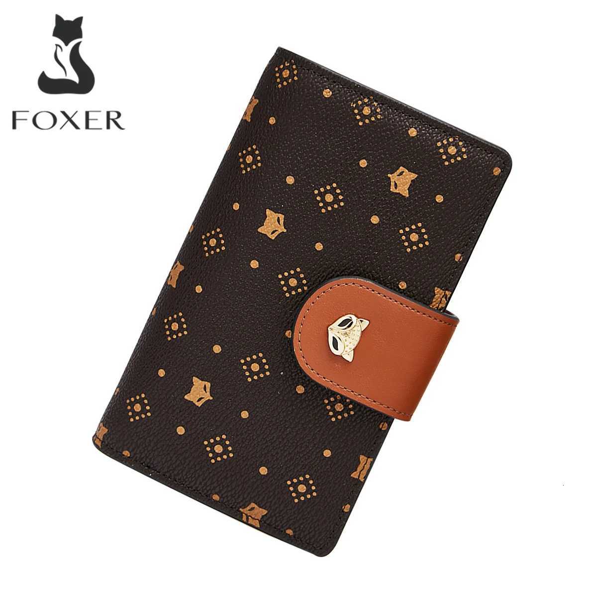 FOXER PVC Womens Card Holder Wallet Fashion Signature Multi Card Slot Elegant Ladies High Quality Wallet Best Gift for WomenW251120