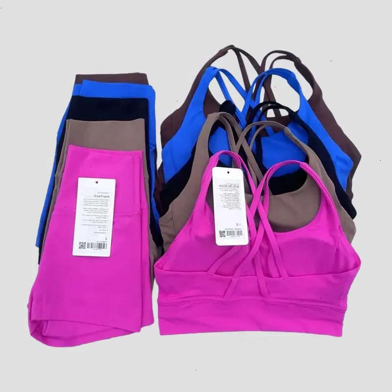 2025 11A Yoga Set luluity lemonics leggings short Women clothes Fiess Sportswear Back Sport Sports Bra Leggings Workout Outfit luluity lemonics set store