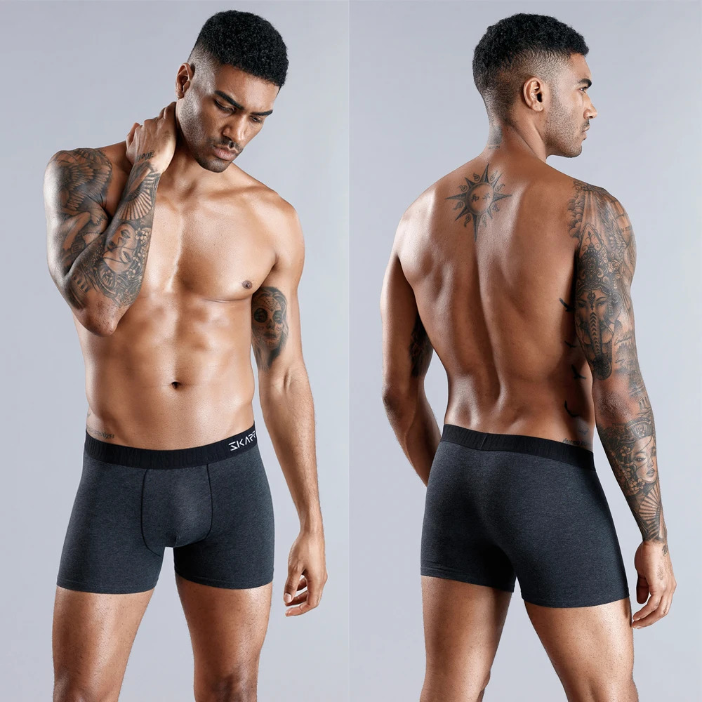 4piece mens boxing shorts underwear cotton sexy shirt family Calecon 250417