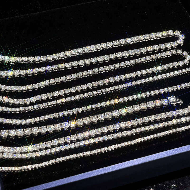 Ready to Ship Sier 3mm Chain Vvs Moissanite 6-9 Inch Tennis Bracelet Iced Out Jewelry Hiphop Man