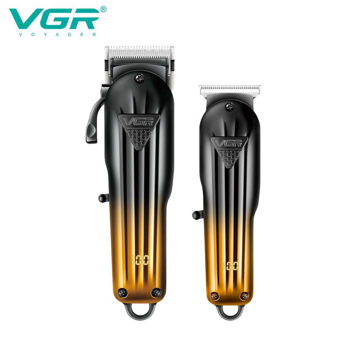 VGR 646 Hair Trimmer Professional USB Hair Clipper Rechargeable Hair Cutting Machine Barber Hair Trimmer Set LED Trimmer for MenT251120