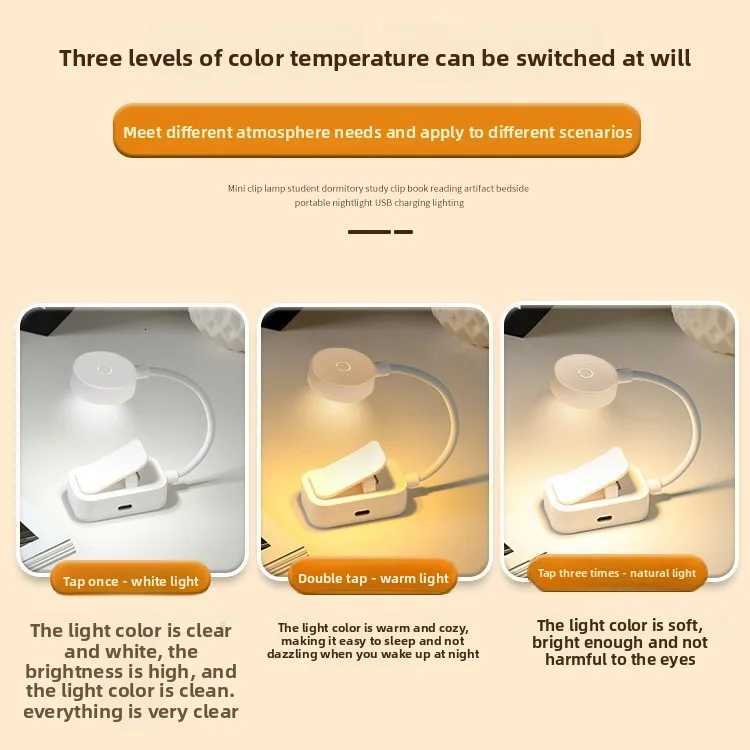 Mini LED Desk Light USB Rechargeable Lamp Eye-Protecting Clip-on Book Light Student Study Reading Desk Lamp Gift Reading Lamp M251120