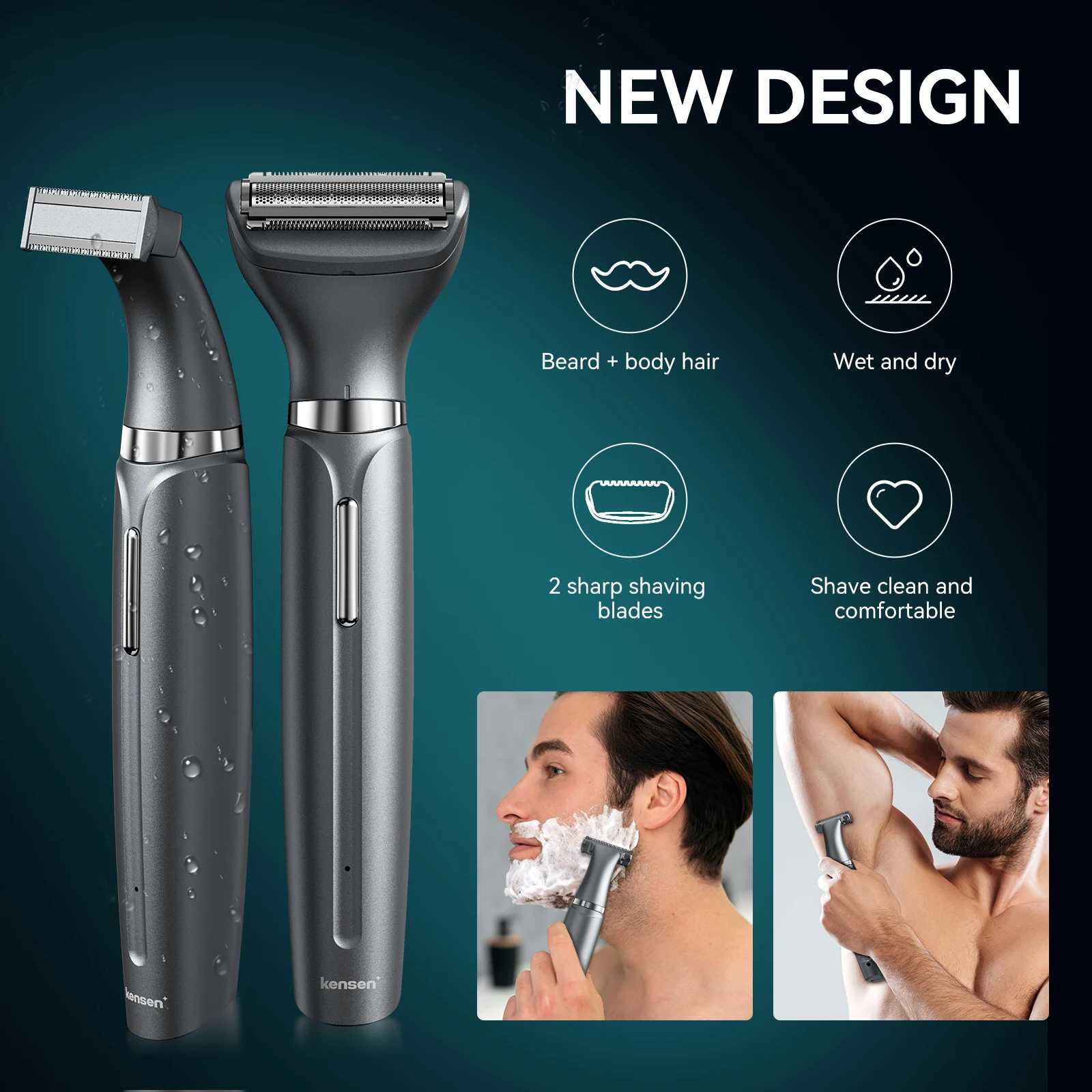 KENSEN S1 Electric Hair Trimmer Body Shaver for Men 2 in 1 Professional Shaver Razor Nose Hair Beard Trimmer Shave Razor MEG-578T251120