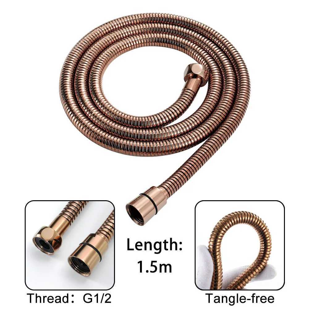 Bathroom Home ABS hand Shower Set Gold/Rose Gold Shower Square Sprayer With Stand and 15m HoseM251120