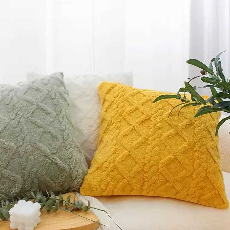 Pillow Case Plush Cushion Cover Geometric Sofa Cover for Living Room Sofa 45x45cm Decorative Home Decor case C251120