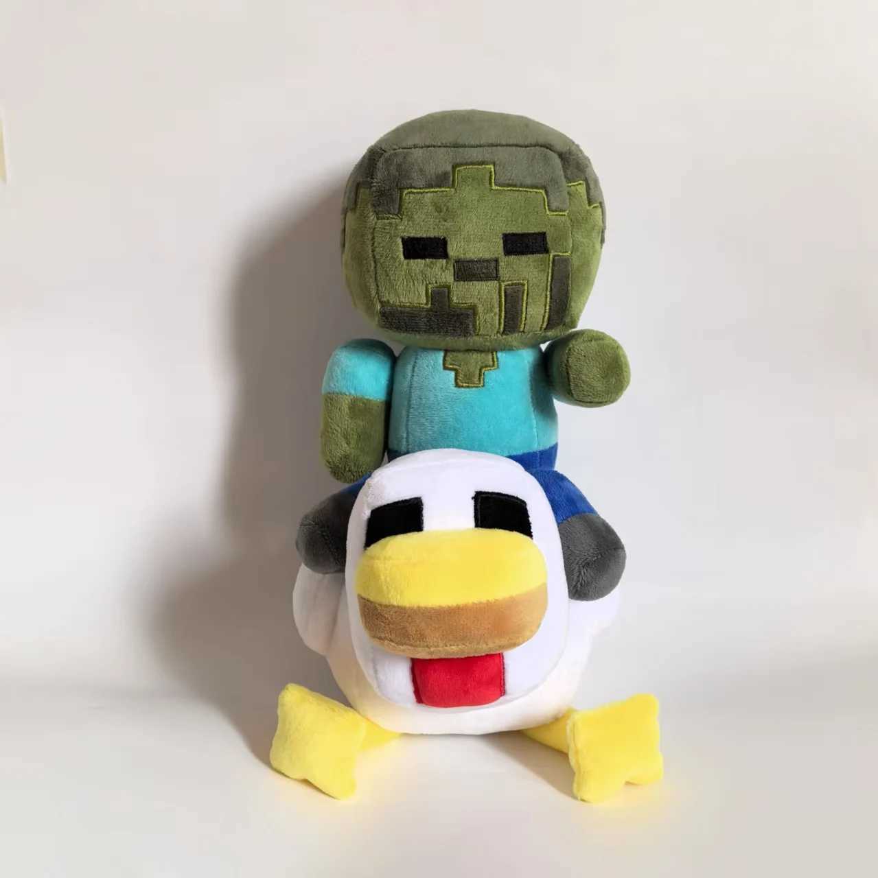 New 35cm Chicken Jockey Plush Toys Cartoon Cute Soft Stuffed Pillow Dolls For Kid Birthday Christmas Gift G251120