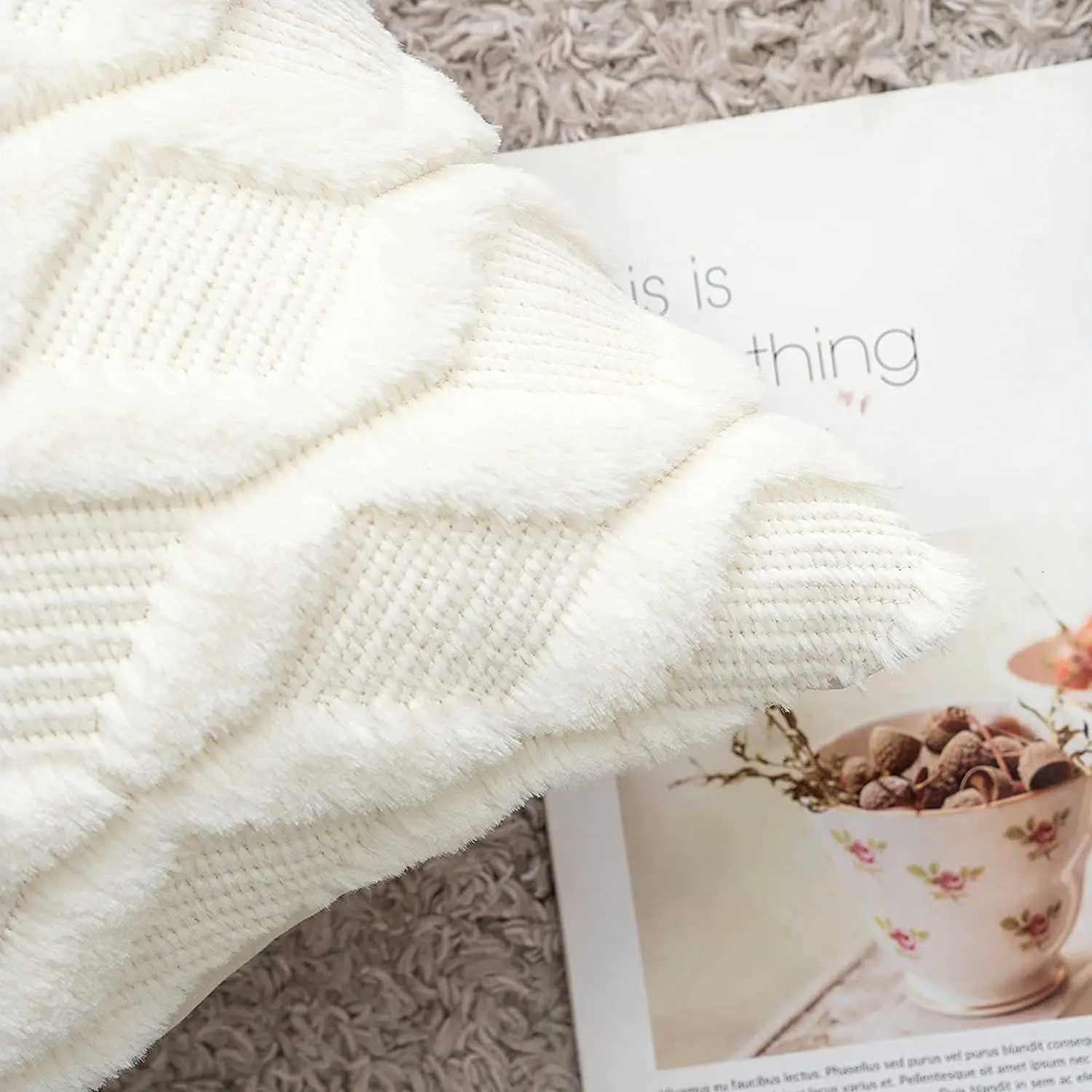 Pillow Case White Plush Cover Sofa Soft 30x50 case Living Room Decorations Funda Cojin Rectangular Cushion Cover Comfortable C251120