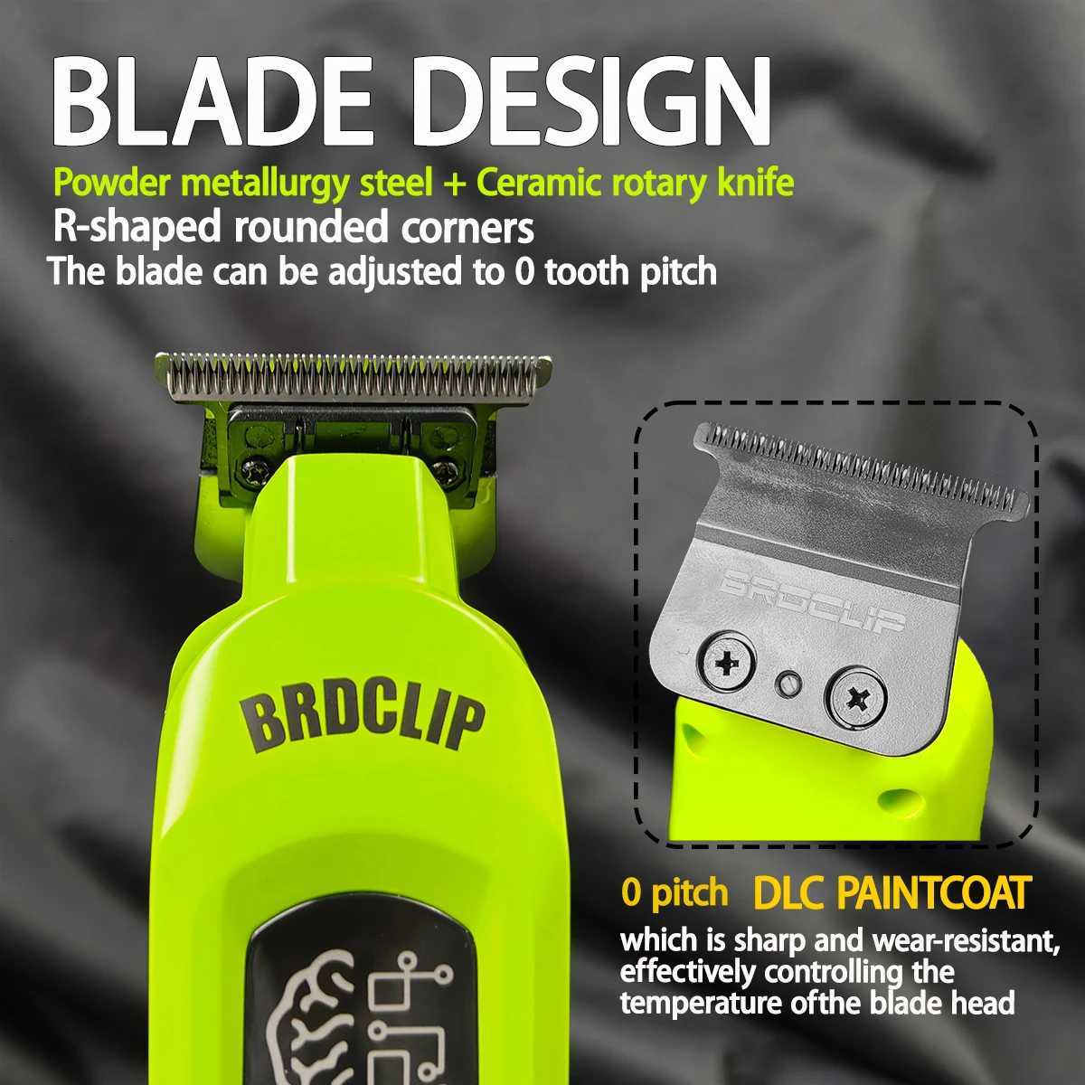 BRDCLIP Professional Hair Clipper 106 7500RPM Electric Cordless Trimmer 107 8000RPM DLC Blade with Charging Base Mens BarberT251120