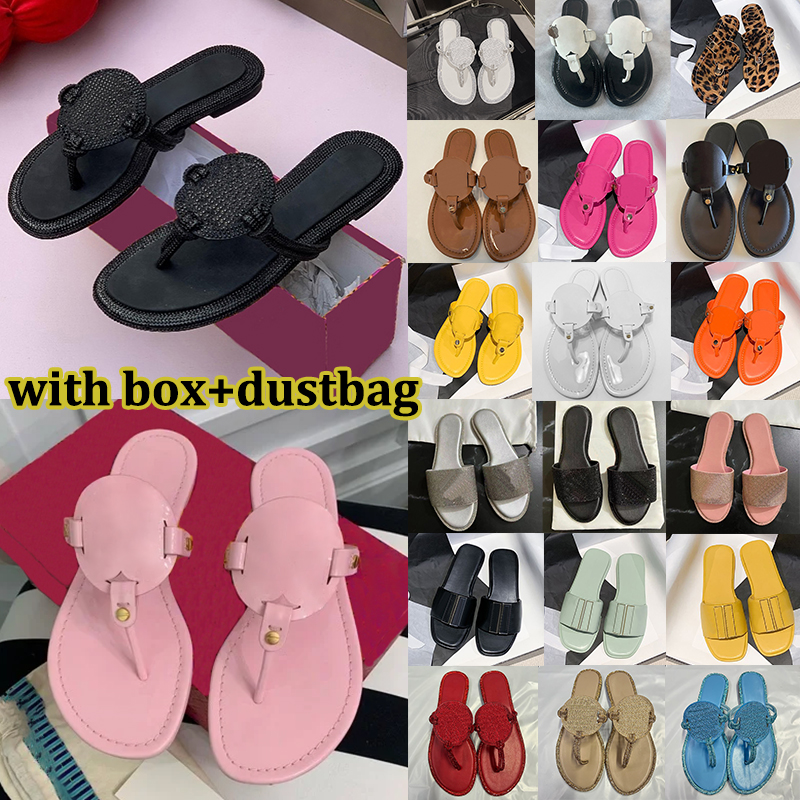 free shipping with box women designer sandals Sparkling Rhinestones Patent Leather slippers Strappy Summer flip flops comfortable slides black pink