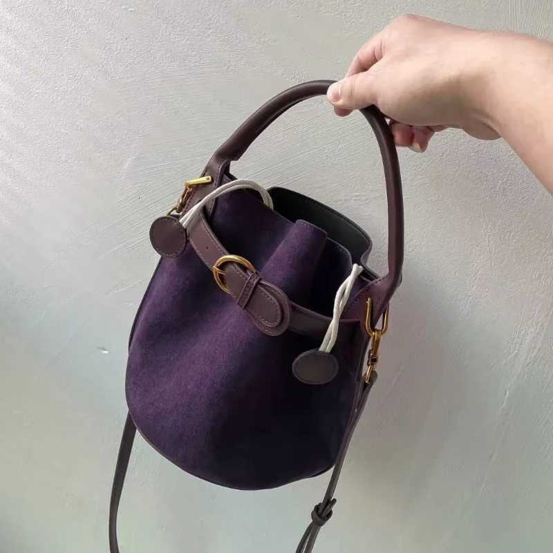 Purple Bucket PU Casual Fi No Zipper Soft Shoder Bag 2025 New Cmuter Ready Crossbody Bags Wen Mini Loose Handbag Y251120