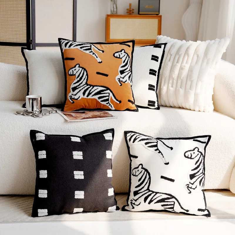 Pillow Case 30x50/45x45CM Luxury Embroidered Throw Cover Pony Animal Stamping Waist Cushion Cover Decor Home Decorative case C251120