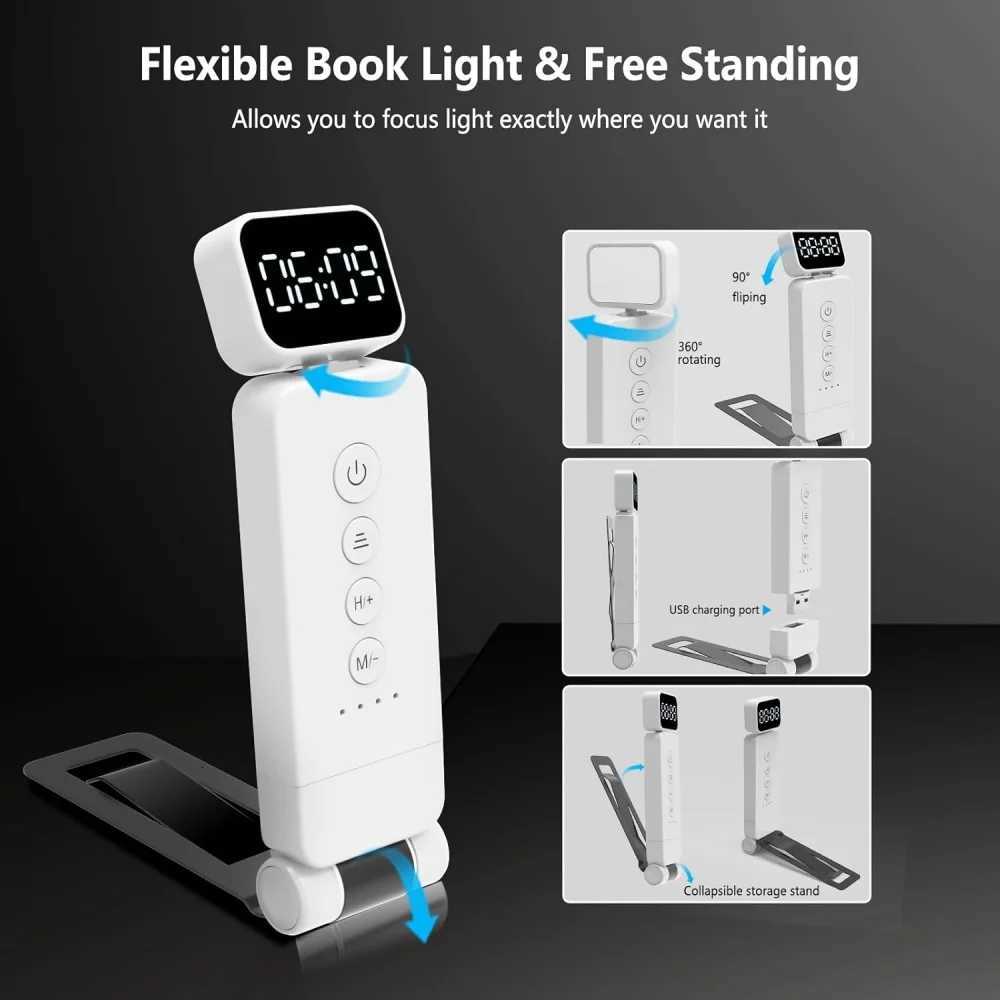 Portable Book Light LED Time 3-Color Lighting Mode Rechargeable Reading Lights Book Lamp Bedroom Night Light Reading Read Lamp M251120