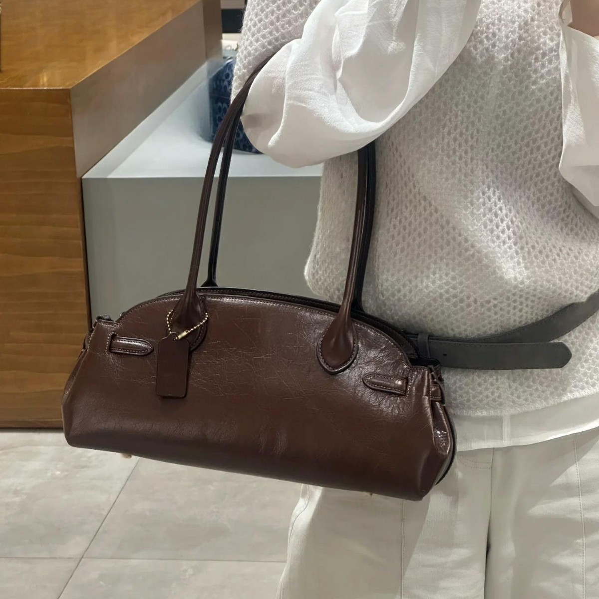 Handbag Fashion Designer Bag Daily Versatile Christmas Gift Commuter Shoulder Fashion Retro Bowling Women's Bag