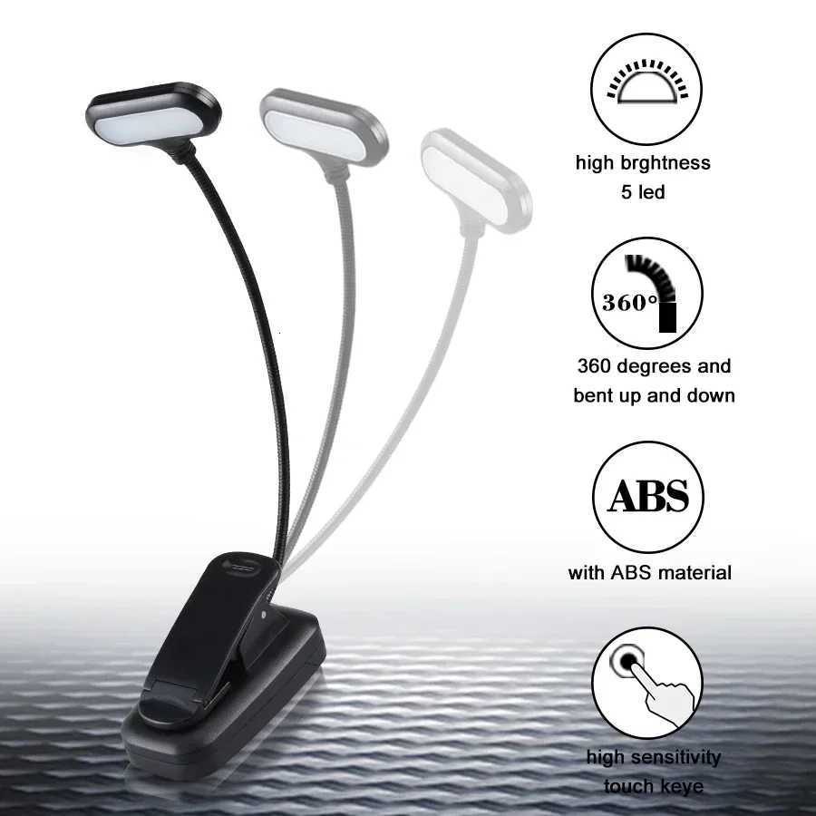 Mini LED Book Lamp Adjustable Clip-On Table Lamp Battery Powered Eye Protection Learning Lamp Portable Study Reading Night Light M251120