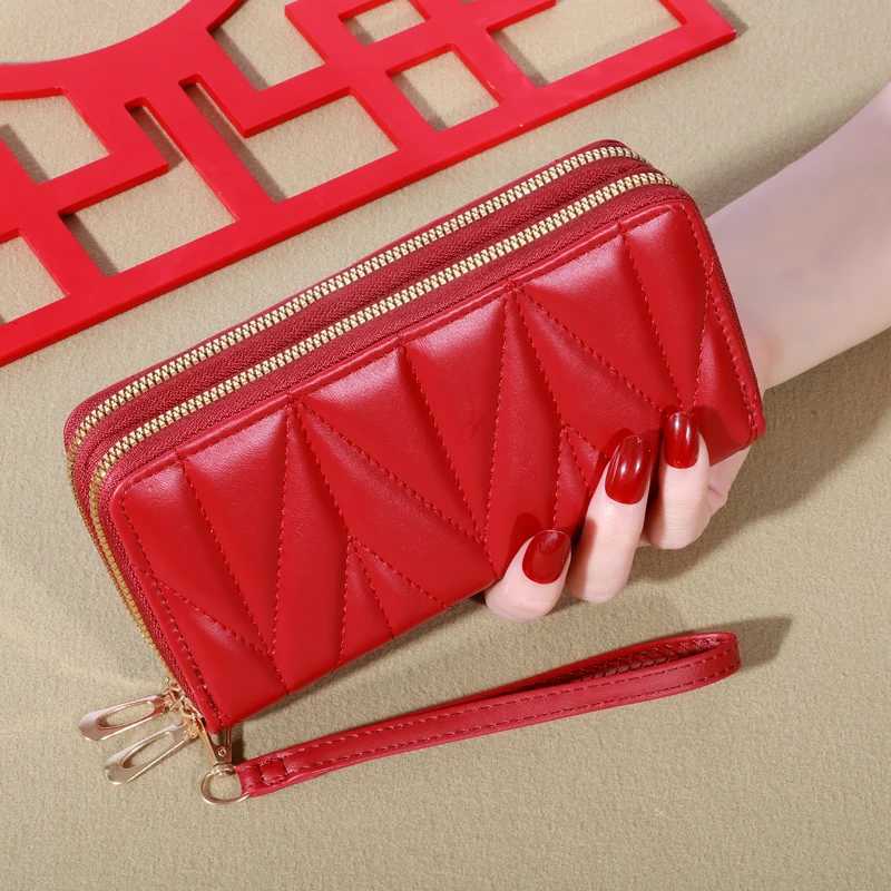 Simple Large-capacity Long Wallet Solid Color Zipper Coin Purse Valentines Day Clutch Bag With WristbandW251120