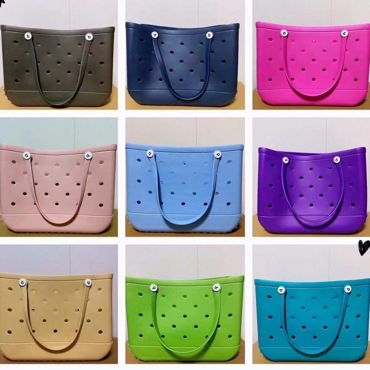 Shopping Extras Large Silicon Tote Bag Rubber With Holes Bog Bags ML Handbag Designer Summer Waterproof EVA with Hole Beach Bag