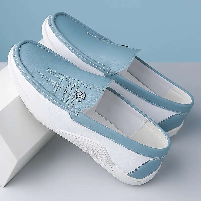 Extra Large Size White Spring and Autumn Versatile Sneakers Casual Men Leather Shoes