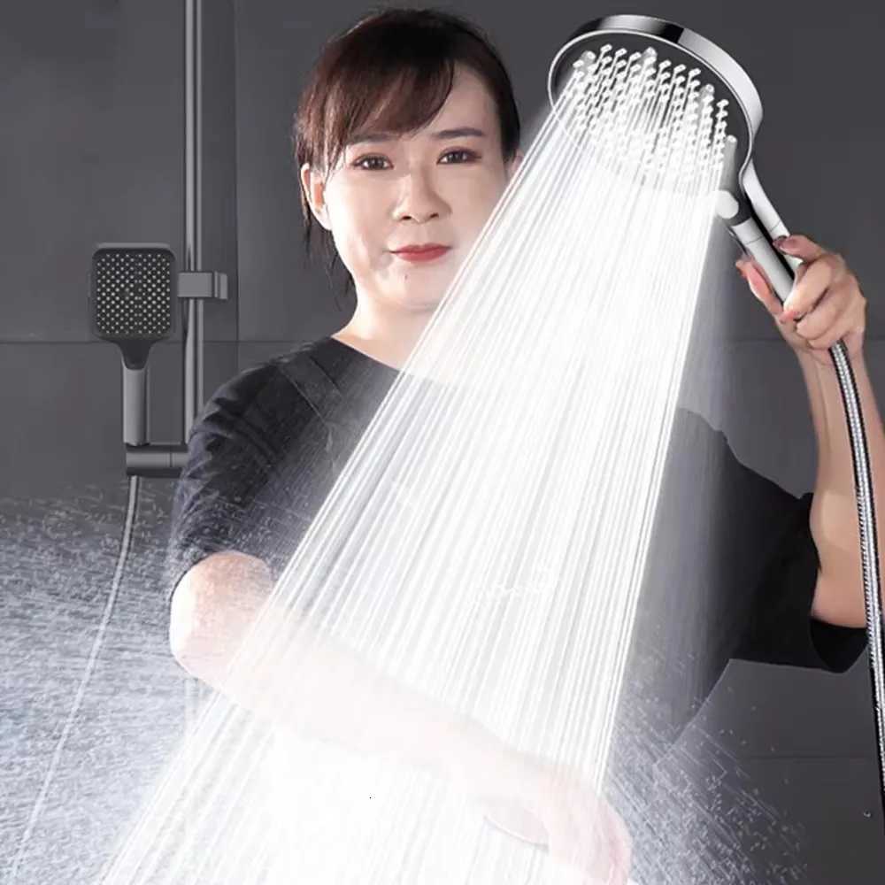15CM Big Panel High Pressure Large Flow Shower Head Black 3 Modes Water Saving Spray Nozzle Rainfall Shower Bathroom AccessoriesM251120