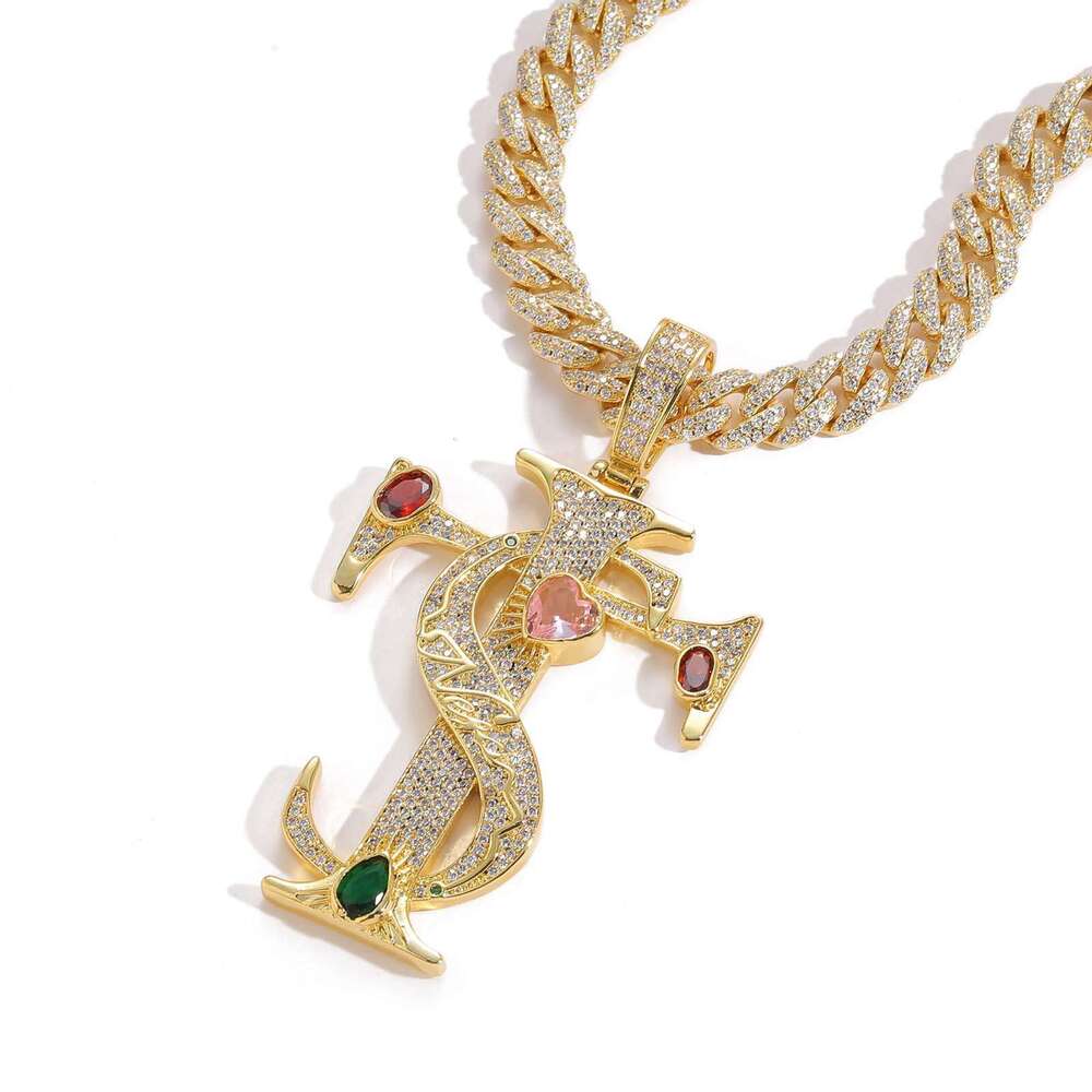 Luxury designer Men Women's Sterling silver Cross Pendant inlaid with colored ice out VVS Moissanite Hip Hop necklace Free shipping